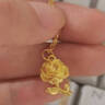 中國黃金（CHINA GOLD）足金5D硬金玫瑰之戀黃金吊墜送女友老婆七夕節(jié)情人節(jié)禮物 金重約0.6g【七夕禮盒】（贈金色銀鏈） 曬單實(shí)拍圖