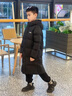 李寧（LI-NING）兒童羽絨服長(cháng)款男女大童2025秋冬季新款連帽鴨絨加厚保暖外套衣服 黑色 YYMV141 160 曬單實(shí)拍圖