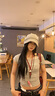 CACUSS純羊毛帽子女秋冬季保暖毛線帽大頭圍護耳堆堆帽針織帽女 云銀灰 曬單實拍圖