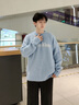 Calvin KleinJeans25秋季新款男士休閑美式風ck字母提花寬松針織毛衣4RD306G C12-天空藍 S 曬單實拍圖