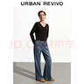 UR2025秋季新款女裝復(fù)古丹寧水洗貓須喇叭牛仔長褲UYB850006 藍色 27 曬單實拍圖