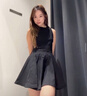 UR2025秋季新款女裝蝴蝶結(jié)裝飾收腰無袖連衣裙UYU750061 正黑 M 曬單實(shí)拍圖
