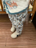 棉谷朵兒童手工冬季棉花棉褲男女寶寶純棉加厚保暖高腰長(cháng)褲嬰兒外出棉服 綠色犀牛 90 （適合1-2歲） 曬單實(shí)拍圖