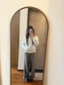 藝世界中古風(fēng)落地全身鏡家用高清穿衣鏡掛墻臥室玻璃鏡服裝店大試衣鏡子 胡桃色50*160支架擺掛兩用 曬單實(shí)拍圖