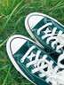 匡威（Converse）官方 1970S巴恩風穿搭運動帆布鞋叢林綠綠色168508C 綠/168508C 40 曬單實拍圖
