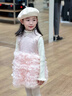班喜迪女童連衣裙秋裝兒童國風(fēng)公主裙周歲寶寶禮服秋冬加絨網(wǎng)紗裙子套裝 粉色 加絨 100 曬單實(shí)拍圖