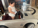 康帥愛(ài)貝美兒童電動(dòng)車(chē)四輪可坐人遙控駕駛1-3-6歲5玩具汽車(chē)小孩寶寶駕駛童車(chē) 高配白：皮座+遙控+后備箱 早教音樂(lè ) 手機藍牙 曬單實(shí)拍圖