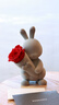 諾誓ROSEONLY永生花玫瑰公仔甜心兔告白熊嘻嘻貓獨角獸生日情人節禮物 【HOT】甜心兔-中號-紅色-恒久守護版 曬單實(shí)拍圖