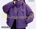鴨鴨佟麗婭明星同款短款羽絨服女2025冬季新款寬松工裝連帽派克服外套 紫色 M (160) 曬單實(shí)拍圖