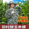 干農活玉米地干活帽子防護帽防蟲(chóng)防迷眼防刮臉掰玉米防刮臉衣服 均碼（一般身材都可穿） 五星款(上衣+帽子) 均碼 曬單實(shí)拍圖