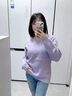 施洛瀾外穿打底衫毛衣女士2025秋冬裝新款寬松針織衫長(cháng)袖上衣慵懶保暖 紫色 均碼 建議90-135斤 曬單實(shí)拍圖