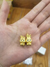 菜百首飾 黃金吊墜 3D鎏彩十二生肖吊墜不含鏈計價(jià) 卯兔約2.75克 曬單實(shí)拍圖