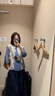 無印良品（MUJI） 女式 棉紗 長袖罩衫 女士襯衫襯衣內(nèi)搭女裝25年秋季上衣BC2O7A5A 藍(lán)色格紋 M （160/84A） 曬單實(shí)拍圖