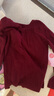 三彩【100綿羊毛】三彩2025冬季新款針織衫修身小V領(lǐng)打底衫套頭衫M 酒紅 M 160/84A 曬單實(shí)拍圖