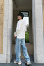 Calvin KleinJeans【復(fù)刻90系列】25早秋新款男ck墨點(diǎn)印花直筒牛仔褲4RC717G X7J-牛仔淺藍(lán) 30 曬單實(shí)拍圖