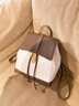 ANYSMIC奢侈品牌女士雙肩包2025新款時(shí)尚通勤書(shū)包大容量真皮背包 白配咖 曬單實(shí)拍圖