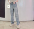 美麗衣櫥（BEAUTIFUL WARDROBE）復古水洗直筒牛仔褲女秋季新款寬松闊腿褲女高腰女百搭長(cháng)褲子女 曬單實(shí)拍圖
