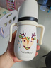 英氏（YEEHOO）嬰兒保溫奶瓶新生兒奶瓶?jī)和乇瓔雰簩W(xué)飲杯便攜吸管水杯保溫壺 保溫奶瓶 300ml 貴族白-配三頭 曬單實(shí)拍圖