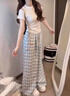 魯雅爾韓系多巴胺休閑褲女夏季新款潮流小個(gè)子直筒褲寬松百搭顯瘦長褲子 藍(lán)色 M 曬單實(shí)拍圖
