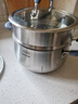 愛(ài)仕達（ASD）304不銹鋼加高加厚無(wú)涂層大燉煲湯熱奶小火鍋蒸鍋燃氣電磁爐通用 GL1722B 湯鍋+蒸格 22cm 曬單實(shí)拍圖