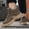 鱷魚(yú)恤真皮馬丁靴男款2025新款秋冬男士增高休閑男鞋高幫工裝皮靴 卡其 38 曬單實(shí)拍圖