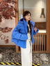 波司登（BOSIDENG）25新款羽絨服女短明星同款90絨泡芙脫卸帽冬厚保暖外套B250243102 【明星同款色】布魯斯藍5A34 S 160/84A 體重約110-125斤 曬單實(shí)拍圖