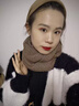 恒源祥保暖圍脖女冬季新款韓版情侶針織毛線(xiàn)圍巾男士百搭黑色白色脖套男 黑色 曬單實(shí)拍圖