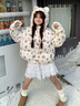 詩丹蕊美式復(fù)古滿印連帽羽棉襖絨棉服外套女冬季俏皮可愛保暖短款面包服 小狗連帽棉服外套 均碼 【可備注碼數(shù)】 曬單實拍圖