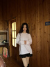 班尼路（Baleno）純棉白色長(cháng)袖t恤女2025新款韓版打底衫女裝上衣服春秋款凈色圓領(lǐng) 曬單實(shí)拍圖