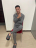 鵲笙黃金絨超厚男保暖加絨加厚男單件上衣大碼防寒圓領(lǐng)秋冬季打底衫 黑色+淺灰【黃金絨圓領(lǐng)】?jì)杉b XL 【建議115-130斤左右】 曬單實(shí)拍圖