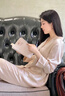 金三塔真絲睡衣女100%桑蠶絲外穿絲滑親膚兩件套睡褲居家服禮物 [粉嫩]19姆米桃盈粉 L 曬單實(shí)拍圖