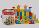 Hape【歐盟品質(zhì)】木質(zhì)積木大顆粒防吞咽數字啟蒙益智玩具兒童禮物 80粒桶裝字母數字積木 高密度山毛櫸 1-3Y 曬單實(shí)拍圖