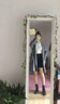 羅蒙（ROMON）毛半身裙女2023秋冬新款防走光短裙復古高腰格子A字包臀裙子女 黑色 L 曬單實(shí)拍圖