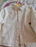 嘟嘟家寶寶純棉襯衫秋款兒童襯衣秋季休閑男童上衣秋款女童童裝 米白 90 曬單實(shí)拍圖