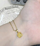 中國黃金（CHINA GOLD）繞線小方糖黃金項(xiàng)鏈女款足金吊墜鎖骨鏈掛墜情人節(jié)生日禮物送女友 繞線小方糖吊墜+S925鏈約0.9g 曬單實(shí)拍圖