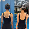 迪卡儂（DECATHLON）連體泳衣女連體裙保守大碼溫泉度假游泳衣泳裝女大碼泳衣NABWW 藏青藍色new S /38 曬單實(shí)拍圖