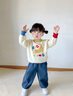 幼歌（YOUGE）嬰幼兒秋季新款全棉寬松親膚毛衣褲子套裝柔軟兩件套潮 淺杏毛衣（單色領(lǐng)口） 90 cm 曬單實(shí)拍圖