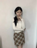 浪莎咖色復古毛呢格子裙女春秋新款小個(gè)子包臀裙短裙a字半身 曬單實(shí)拍圖