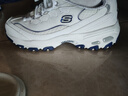 斯凱奇（Skechers）男女同款小白鞋厚底增高休閑鞋網(wǎng)面透氣運(yùn)動(dòng)鞋老爹鞋 白色/海軍藍(lán)色/WNV 38 曬單實(shí)拍圖
