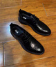 海瀾之家HLA商務(wù)休閑皮鞋男布洛克透氣德比鞋子男HAAPXM2DAO093 黑色42 曬單實(shí)拍圖