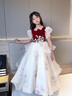 DOMIAMIAKIDS女童晚禮服輕奢高端生日公主裙秋冬兒童主持人鋼琴演奏演出服 黑色 【贈裙撐】 均碼 160cm 曬單實(shí)拍圖