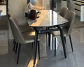顧家家居（KUKA）現(xiàn)代簡約巖板餐桌椅組合家用飯桌DS7177T 單桌+折線灰椅*4 曬單實(shí)拍圖