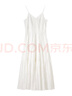 尚都比拉度假風(fēng)白色V領(lǐng)連衣裙女夏季高級感收腰顯瘦吊帶裙浪漫中長(cháng)繡花裙 曬單實(shí)拍圖
