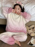 女童高顏值睡衣2026超火漸變色女孩秋冬珊瑚絨家居服半邊絨兒童裝 粉色【實(shí)體店熱銷(xiāo)款-高品質(zhì)】 150 曬單實(shí)拍圖