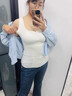 密汐皙迪（micisty）保暖背心女款帶胸墊秋冬內搭小胸顯大一體免穿文胸 白色 L 曬單實(shí)拍圖