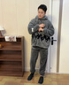 貓人【卡通大耳朵連帽】男士睡衣男秋冬珊瑚絨可外穿家居服25年新品 曬單實(shí)拍圖