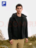 FILA黃景瑜同款呼吸殼男士沖鋒衣兩件套新款戶(hù)外運動(dòng)寬松連帽外套 深黑-BK L 175/96A/L 曬單實(shí)拍圖