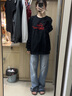 GAP男女裝2025春季新款鉤織logo圓領(lǐng)衛衣簡(jiǎn)約百搭休閑上衣721215 黑色 M (170/92A) 亞洲尺碼 曬單實(shí)拍圖