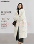 紅袖溫暖立領(lǐng)羽絨服冬季2024新款女裝啞光插肩雙拉鏈連帽寬松長(cháng)款外套 米白004 M 曬單實(shí)拍圖
