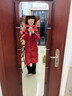 MODX香港女裝感安哥拉紅羽絨棉服女中長(cháng)款2024冬季新款加厚面包服棉襖 紅色 升級加厚版 M (120斤內) 曬單實(shí)拍圖